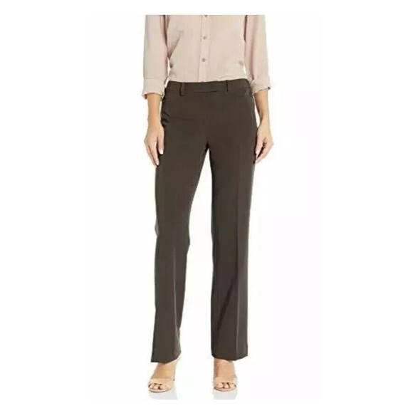 Tommy Hilfiger Princeton Boot Leg Dress Pants Womens 4 Brown Stretch NEW - Picture 1 of 10